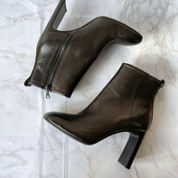 Rag & Bone Ellis Womens Ankle Boots Black Leather Side Zip Heel EU 39.5/ US 9.5 - Picture 2 of 11